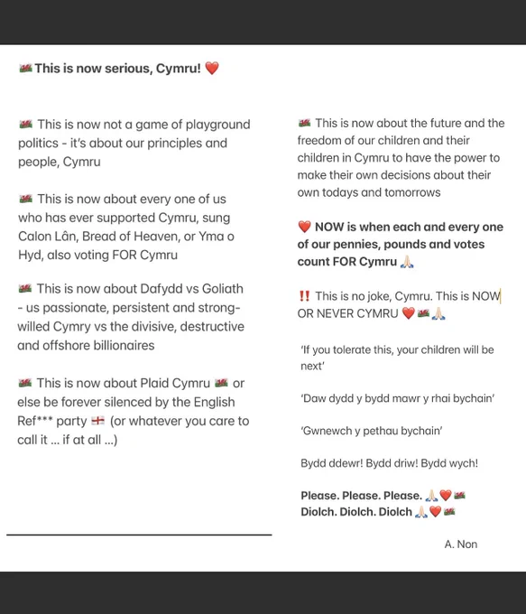 Poem by A. Non ‘This is now serious, Cymru’