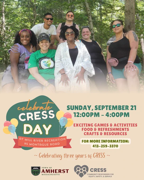 Photo of CRESS staff and event details.