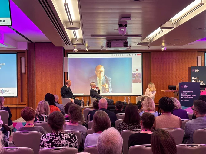 Image of Professor Sir Michael McBride speaking. 
