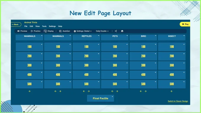 Screenshot of the new edit page layout

