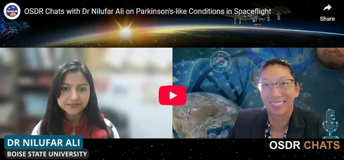 Image showing the title slide for Dr Nilufar Ali's OSDR Chats.