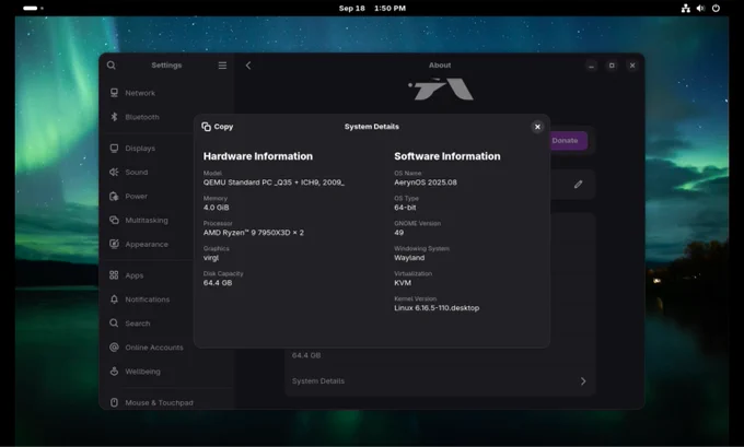 Gnome 49 on AerynOS
