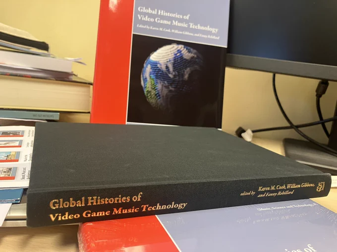 Global Histories of Video Game Music Technology, edited by Karen M Cook, William Gibbons & Fanny Rebillard, couverture et dos du livre.