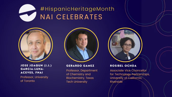 A graphic with the text NAI Celebrates Jose Joaqun (J.J.) Garcia-Luna-Aceves, Gerardo Gamez, and Rosibel Ochoa. It includes the affiliations of each individual included in the post text.