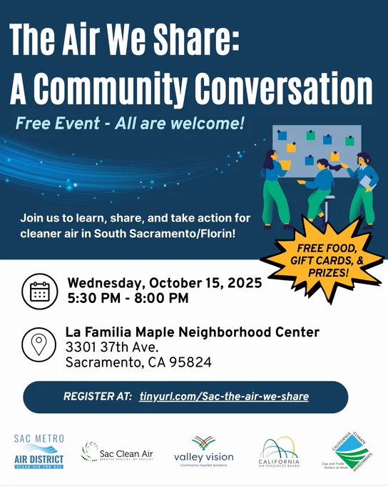 Event graphic with time, location and registration link.