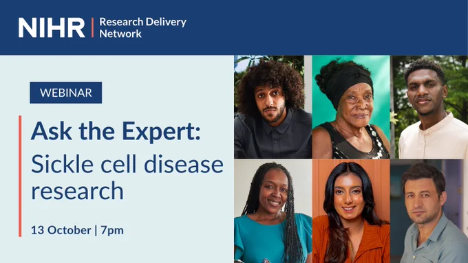 Webinar. Ask the Expert: Sickle cell disease research. 13 October. 7pm.