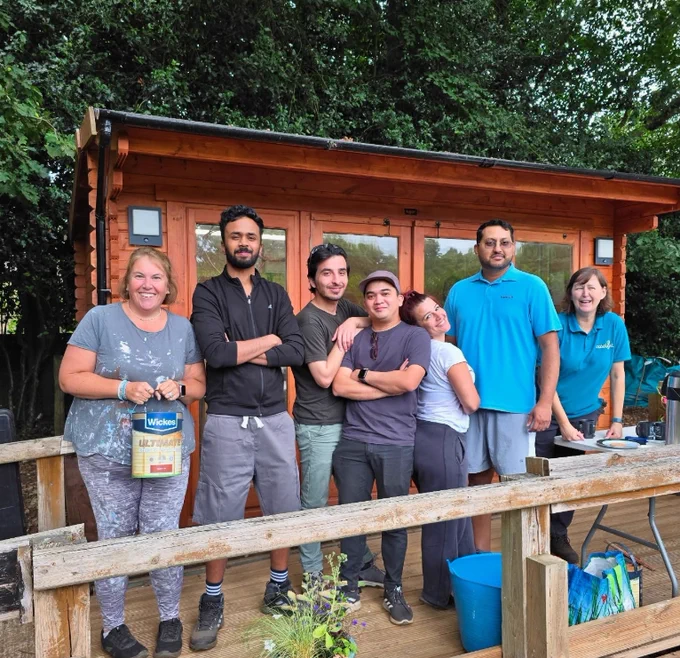 Group of garden volunteers at Flourish Community Garden.