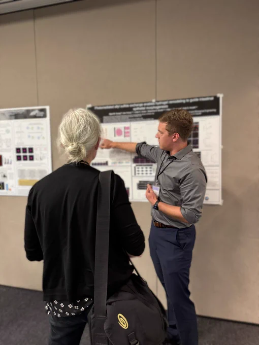 Mark discussing his work with Anseth lab alum and CU Boulder professor - Stephanie Bryant