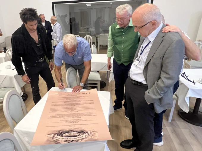 Alessandro Fusillo signing The Universal Principles of Liberty 20th September 2025 PFS.