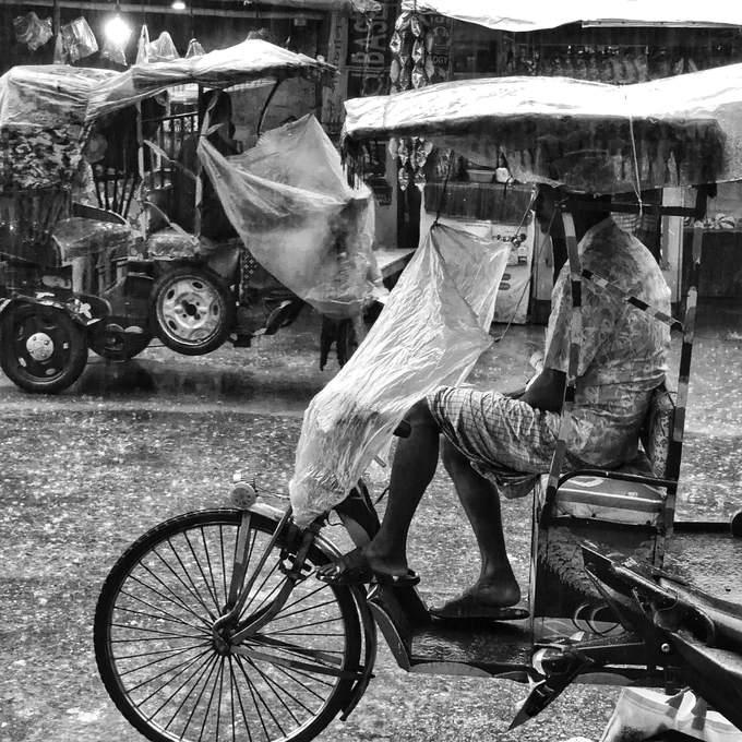 Everything came to a sudden halt the moment the monsoon rain began. All the rush of work froze instantly, as if turned to ice. Now there is endless time in hand—only waiting for the rain to stop.