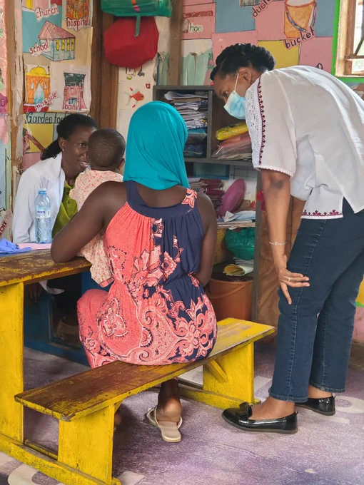 Mother and little one being attended to by our expert doctors.