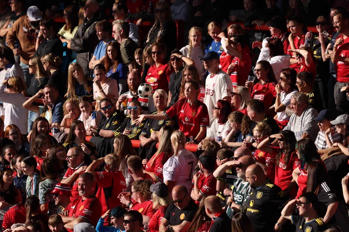 The United fans at Leigh Sports Village.