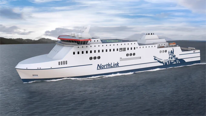 Artistic impression of what one of the new freight flex ferries will look like.