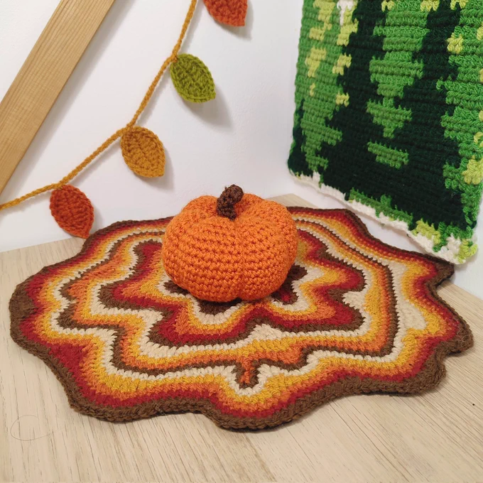 Photo d'une citrouille au crochet 
