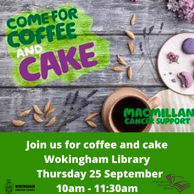 Come for coffee and cake - Macmillan Cancer Support