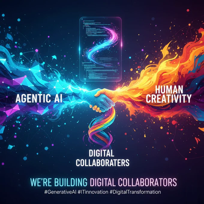 The next big thing in IT won't be another app or a new piece of hardware. It will be the fusion of agentic AI and human creativity. We're not building tools anymore,we're building digital collaborators. #GenerativeAI #ITinnovation #DigitalTransformation