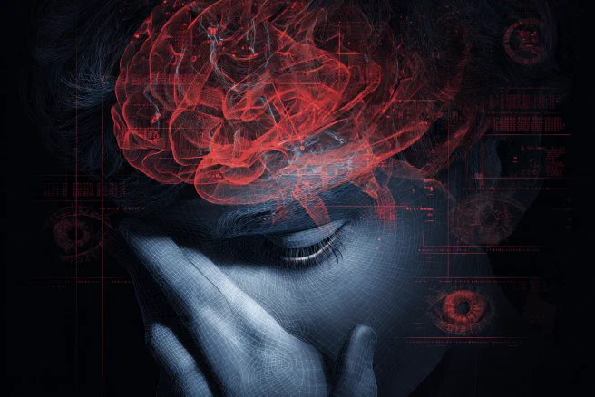 This shows a sad person and a brain.