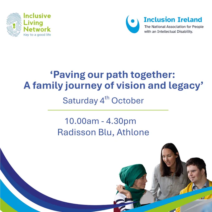 An image with the text 'Paving our path together, A family journey of vision and legacy' Saturday 4th October. 10.00am - 4.30pm, Radisson Blu, Athlone
