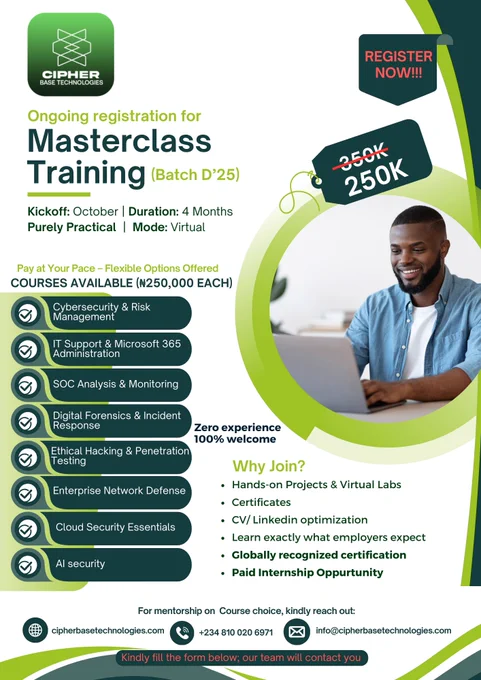 Join our Masterclass Training for hands-on skills, virtual labs, and global certification.