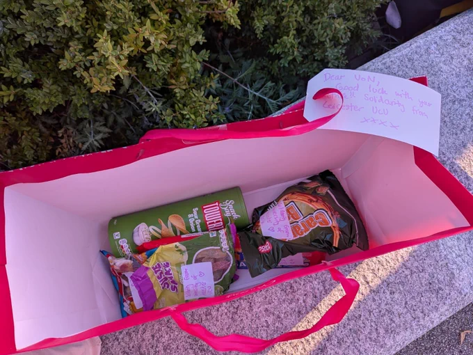 A photo of snacks inside a pick bag.