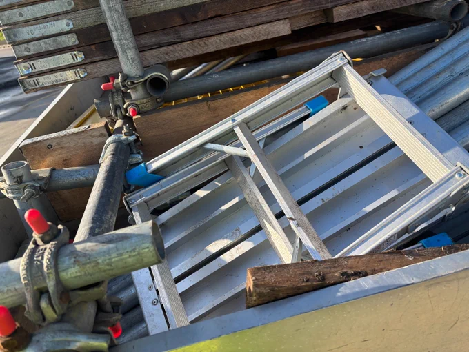 Insecure load on a light goods vehicle