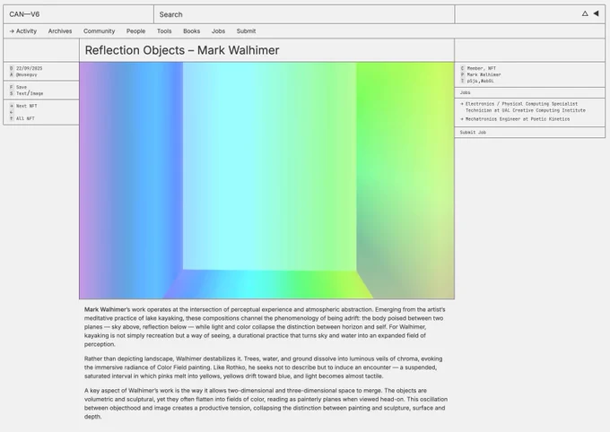 Reflection Objects - Mark Walhimer, September 22, 2025. @creativeapps https://www.creativeapplications.net/member/reflection-objects-mark-walhimer/