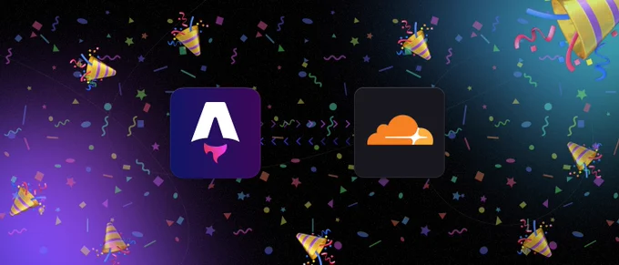 astro and cloudflare logos