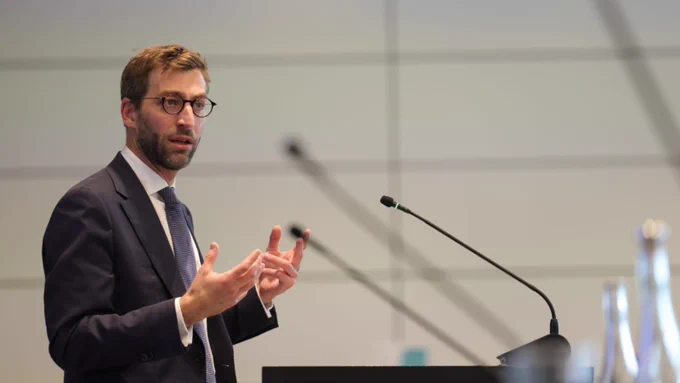 Vasileios Madouros speaking at the Payments Seminar