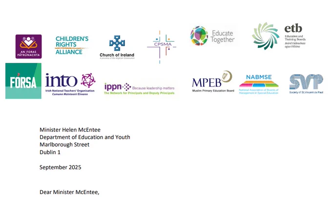Image of letterhead with logos of signatory organisations