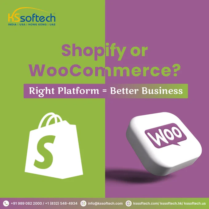 🔍 Shopify or WooCommerce?
The right platform = smarter business 💡
 
✅ Shopify: Easy, secure, all-in-one
🛠️ WooCommerce: Flexible, customizable, cost-efficient
 
At KS Softech, we guide you to what fits your business best.
📧 info@kssoftech.com
| 📱  91 98908 22000
 
#Shopify #WooCommerce #KSSoftech #EcommerceSolutions #BusinessGrowth