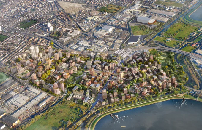 CGI of Meridian Water