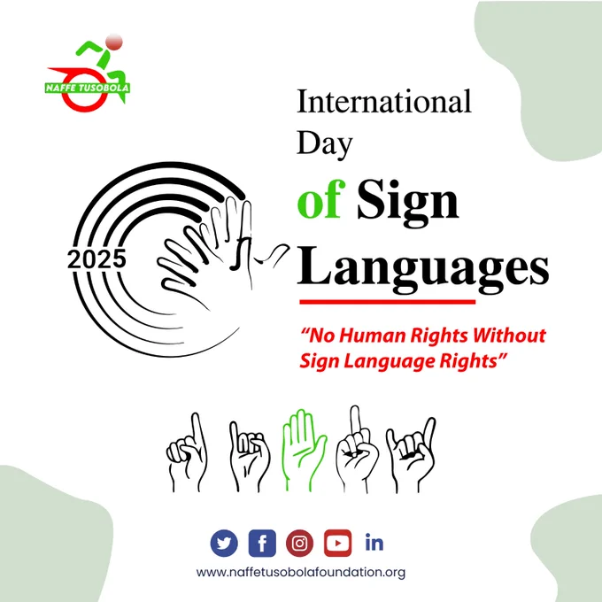 A graphic for the international day for sign languages with different hand gestures signing . 