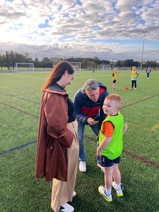 Stephanie Peacock MP on a visit to Kiveton Park FC