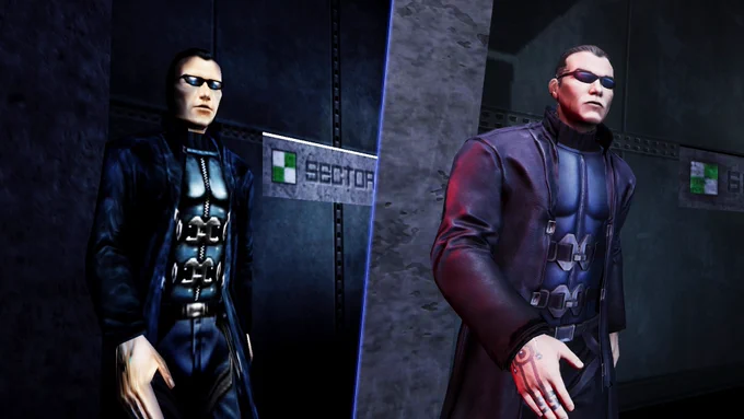 Comparison between the original and remastered versions of JC Denton's model