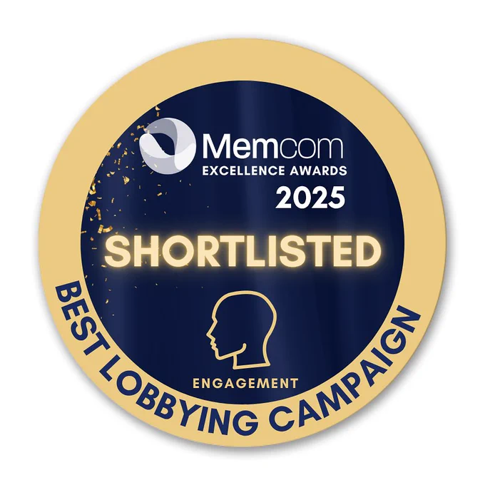 MemCom Awards shortlisted logo for Best Lobbying Campaign.