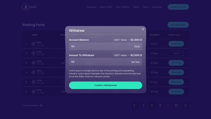 Withdraw Interface