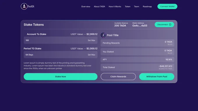 Staking Connect Wallet Button