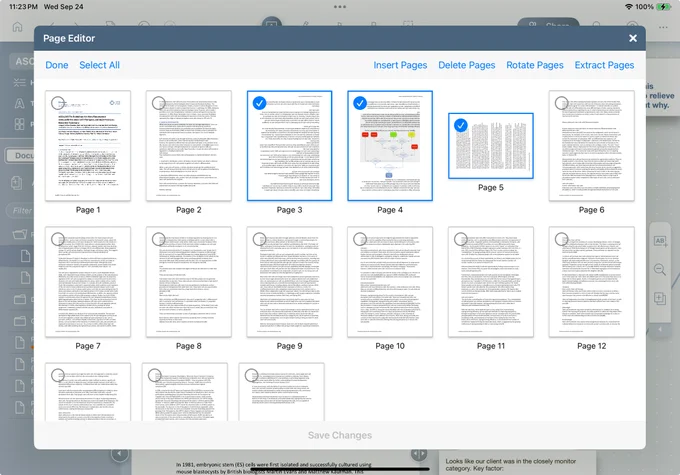 LiquidText PDF Page Editor window open.