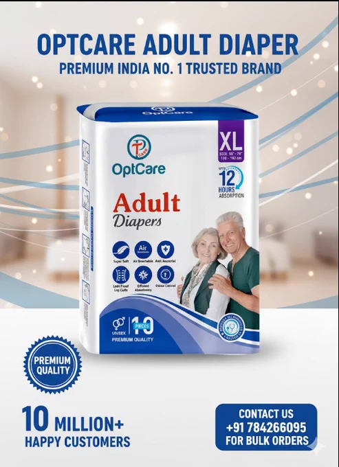 ​Join 10 Million  happy customers who trust OptCare Adult Diapers! ✨ With super soft, anti-bacterial, and 12-hour absorption for ultimate protection.
​Need to order in bulk? Call 7842666095 or mail us at info@optcare.in
​#OptCare #AdultDiapers #HappyCustomers #12HourAbsorption #SuperSoft #AntiBacterial #LeakProof #OdourControl #PremiumQuality #Healthcare #IncontinenceSolutions #SeniorHealth #CareForSeniors #OptCareIndia #DailyProtection #HealthSupport #MedicalSupplies #TrustedByMillions #ComfortAssured #AgingGracefully #OptCareFamily #DiaperSolutions #PersonalCare #HealthJourney #ForBulkOrders #IndianHealthcare #QualityLife #ComfortFirst #HealthyLiving #CustomerSatisfaction