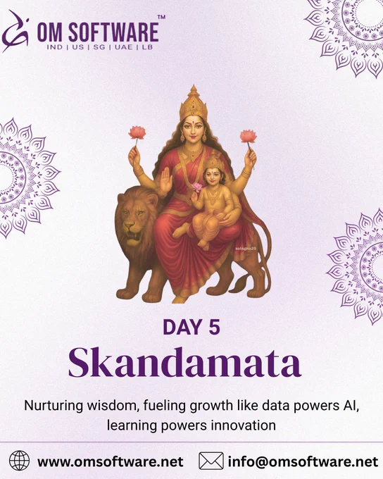 🌸 Day 5 – Skandamata (Nurturing & Growth) 🌸
Spiritually, she is the divine mother who nurtures power and wisdom.
In technology, just as data fuels AI, continuous learning nurtures growth and innovation.

👉 Let’s nurture ideas the way data nurtures intelligence.

.
.

#Day5 #Navratri2025 #TechWithCompassion #InnovationWithCare #DigitalGrowth
