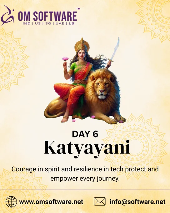 ⚡ Day 6 – Katyayani (Determination & Power) ⚡ 
 Spiritually, she represents courage, protection, and fearless strength. In technology, cybersecurity and resilience guard our digital world.

 👉 Protect innovation with determination and strength. 
.
.

#Day6 #Navratri2025 #SecureTech #TechWithShakti