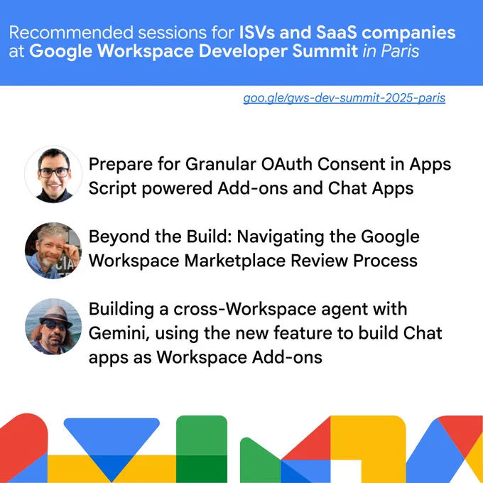 Joins us at the Google Workspace Developer Summit in Paris!