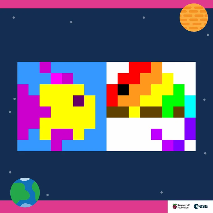Astro Pi Mission Zero previous entries: Fish and Chameleon pixel art