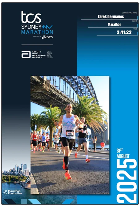 Tarek Germanos running Sydney Marathon 2025 in time of 2:41