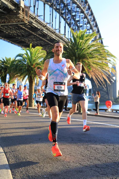 Tarek Germanos running the Sydney Marathon 2025