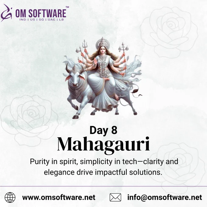 Day 8 – Mahagauri (Purity & Simplicity)  
Spirituality: Symbol of purity, simplicity, and serenity. 
Technology: Minimalist design and clean code bring clarity and elegance. 

👉 Post Line: “Purity in code, simplicity in design. 
.
.

#Day8 #CleanTech #Navratri2025 #AITransformation #TechWithShakti
