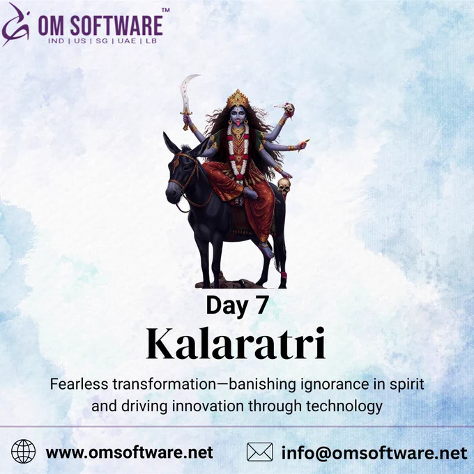 ⚫ Day 7 – Kalaratri (Transformation & Fearlessness) ⚫
Spiritually, she destroys ignorance and darkness, bringing ultimate liberation.
In technology, AI, automation, and disruption transform challenges into opportunities.

👉 Embrace fearless transformation in the digital age.
.
.

#Day7 #Navratri2025 #AITransformation #TechWithShakti #FearlessInnovation