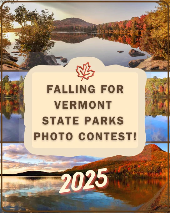 Announcement poster for Falling for Vermont State Parks 20205 Photo Contest