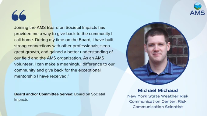 Graphic with a quote from Michael Michaud on the left and a headshot and affiliation on the right.