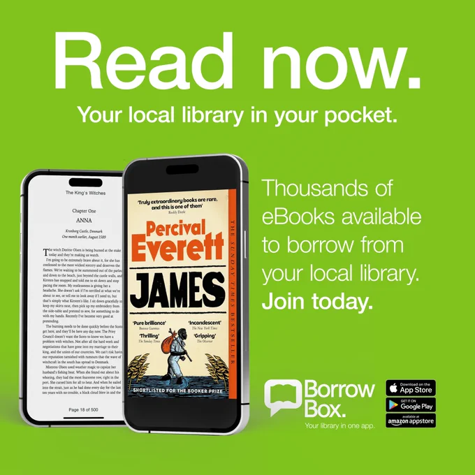 Graphic from BorrowBox promoting the eBook of James by Percival Everett.